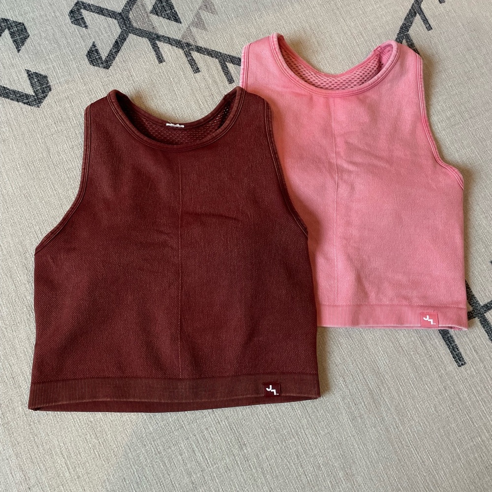 JoyLab Mesh Back Cropped Fit Tank Sports Bra Bundle